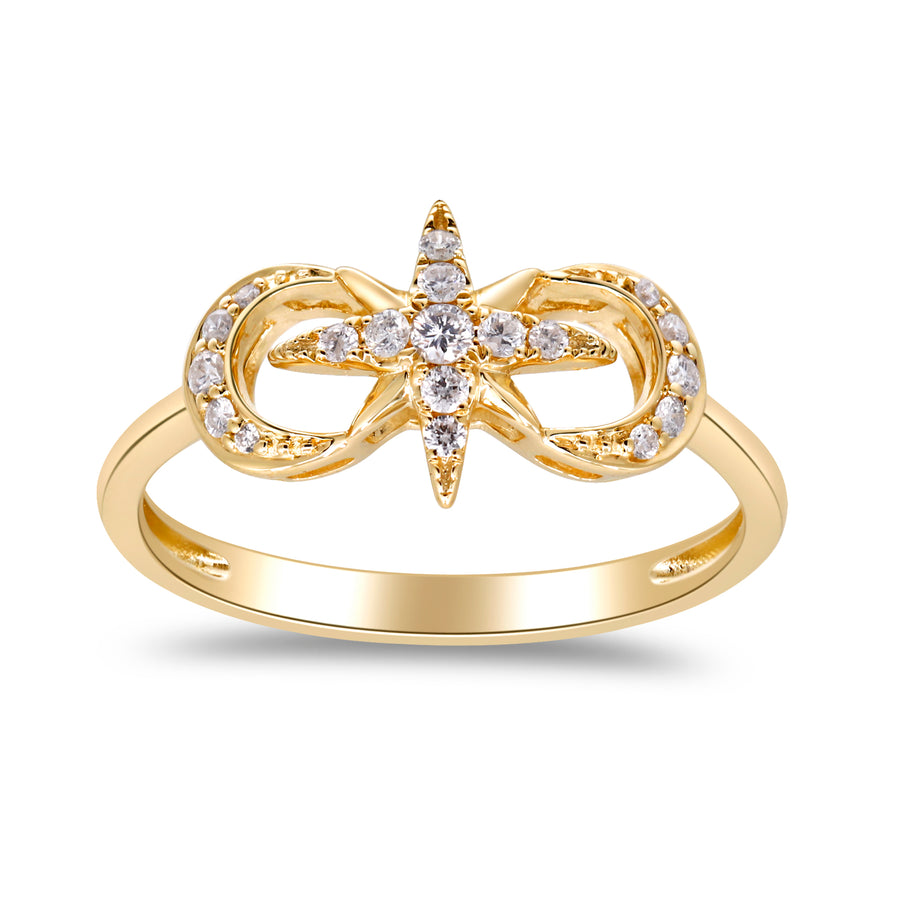 Adalynn 14K Yellow Gold Round-Cut White Diamond Ring