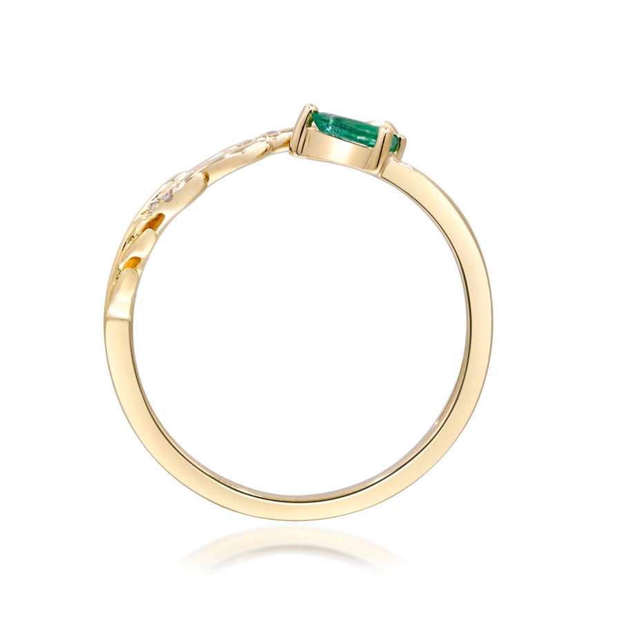 Aubrey 14K Yellow Gold Round-Cut Zambian Emerald Ring