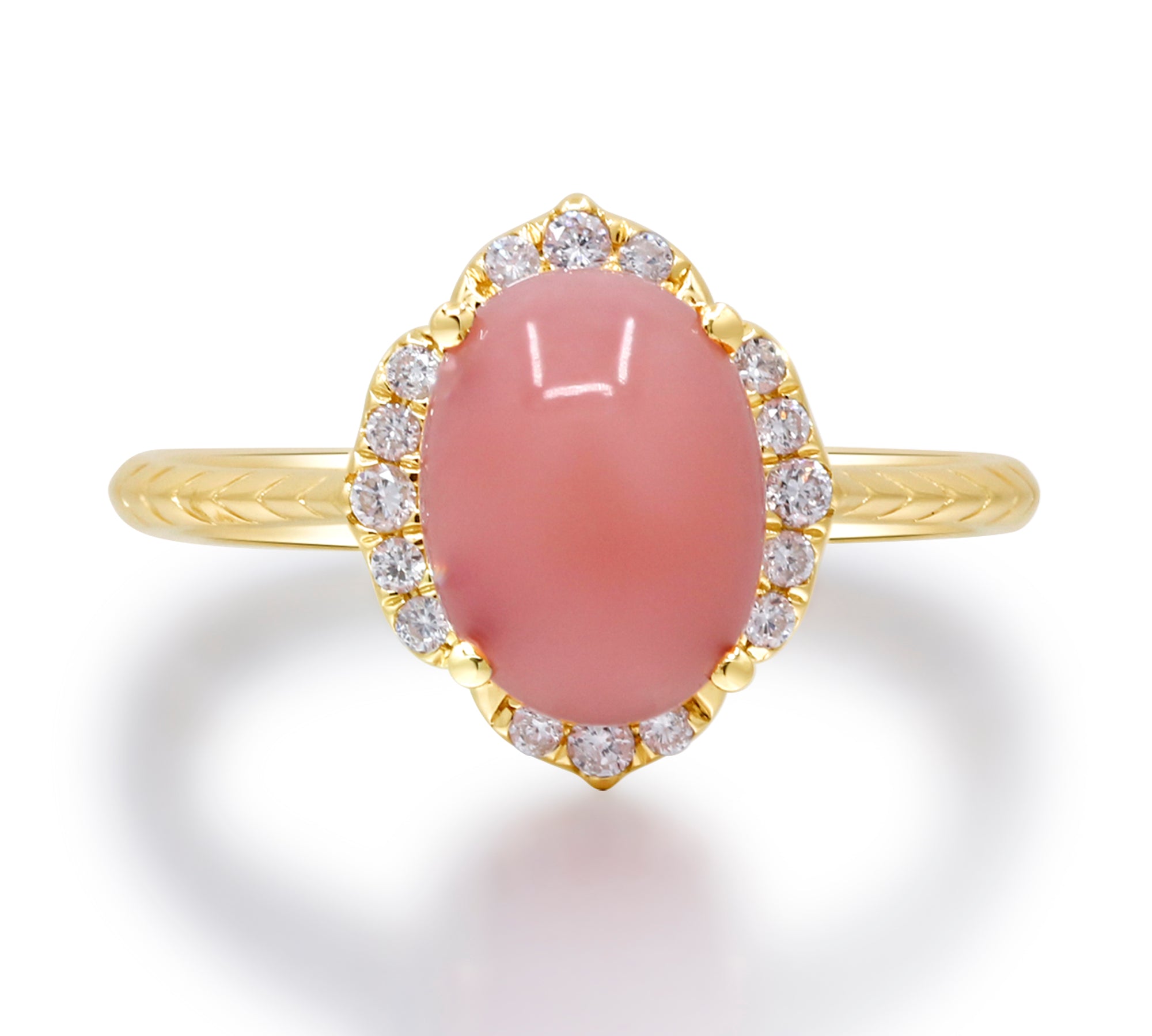 Adeline 14K Yellow Gold Oval-Cut Natural Pink Opal and Ethiopian Opal Ring
