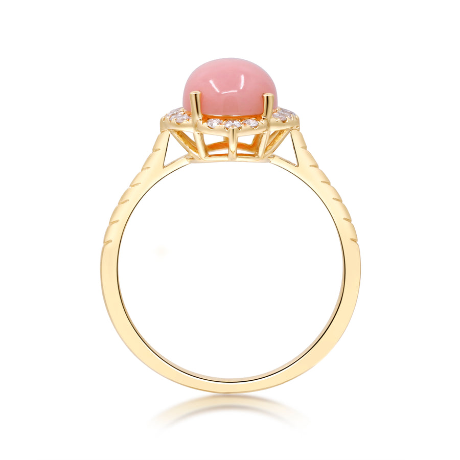 Gabriella 14K Yellow Gold Oval-Cut Pink Opal Ring