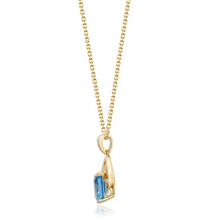 Kennedi 14K Yellow Gold Emerald-Cut Swiss Blue Topaz Pendant