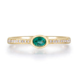 Eva 14K Yellow Gold Ovel-Cut Natural Zambian Emerald Ring