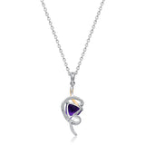Golden Radiance Trilliant Amethyst Pendant