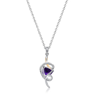 Golden Radiance Trilliant Amethyst Pendant
