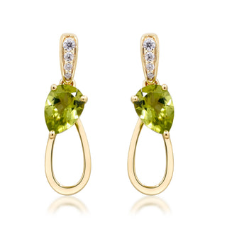 Valerie 14K Yellow Gold Pear-Cut Peridot Earrings