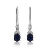 Emilia 14K White Gold Oval-Cut Blue Sapphire Earrings