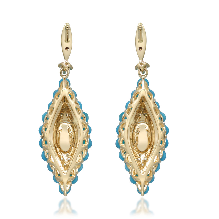 Ada 14K Yellow Gold Oval-Cut African Opal Earrings