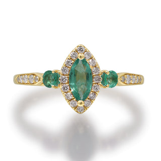 Audrey 14K Yellow Gold Marquise-Cut Zambian Emerald Ring