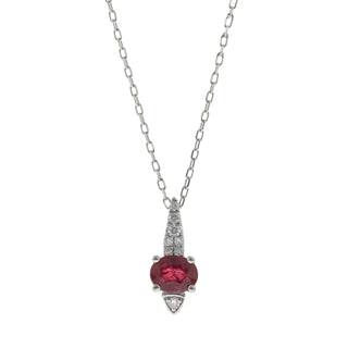 Ella 14K White Gold Oval-Cut Mozambique Ruby Pendants