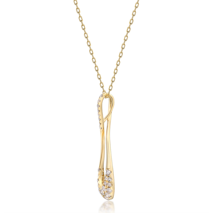 Amelia 14K Yellow Gold Round-Cut White Diamond Pendant