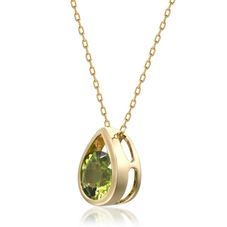 Valerie 14K Yellow Gold Round-Cut Peridot Pendant