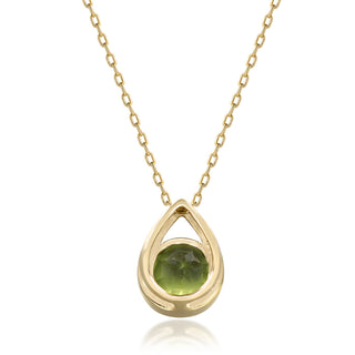 Valerie 14K Yellow Gold Round-Cut Peridot Pendant
