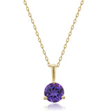 Flora 10K Yellow Gold Round-Cut Brazilian Amethyst Pendant