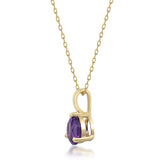 Flora 10K Yellow Gold Round-Cut Brazilian Amethyst Pendant