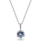 Hazel 10K White Gold Round-Cut Brazilian Aquamarine Pendant