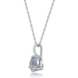 Hazel 10K White Gold Round-Cut Brazilian Aquamarine Pendant