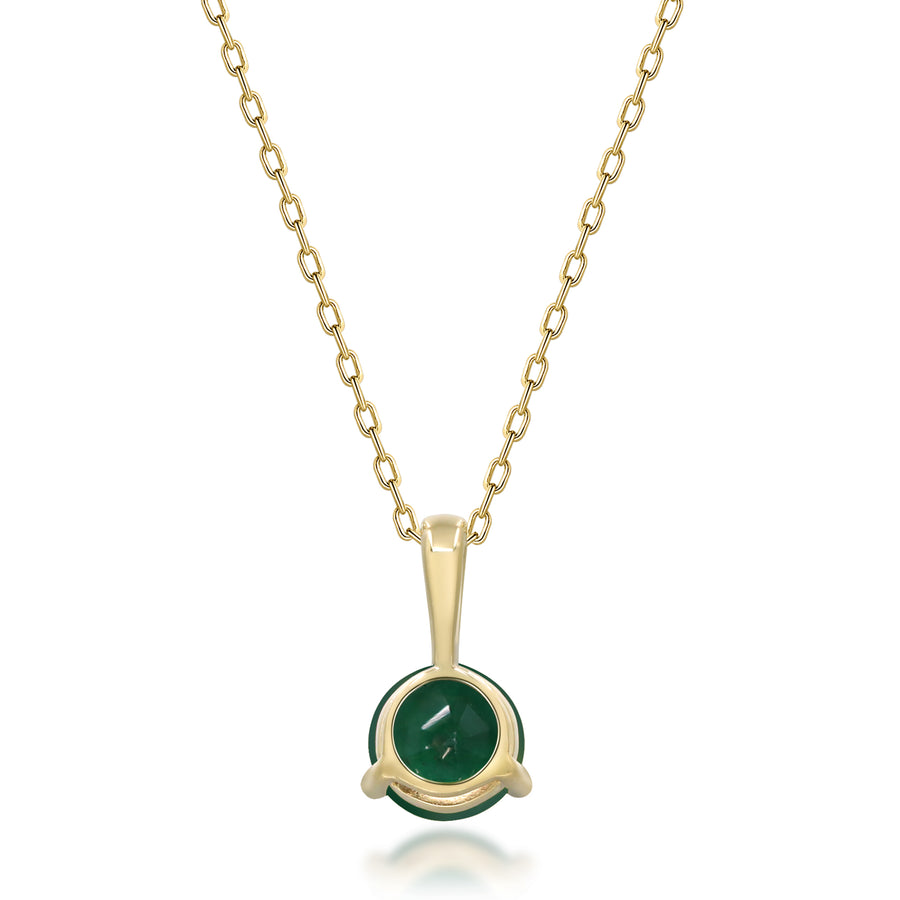 Abigail 10K Yellow Gold Round-Cut Zambian Emerald Pendant