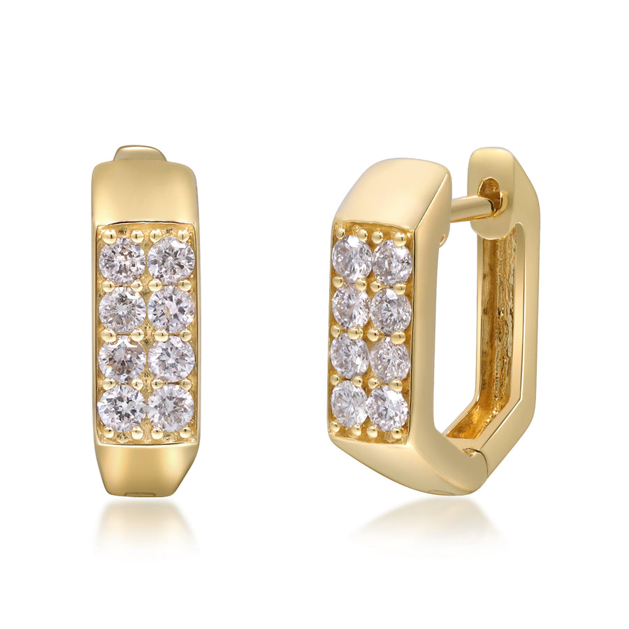 Amelia 14K Yellow Gold Round-Cut White Diamond Earring