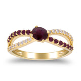 Avery 14K Yellow Gold Oval-Cut Mozambique Ruby Ring