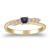 Valentina 14K Yellow Gold Square-Cut Blue Sapphire Ring
