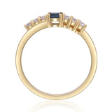 Valentina 14K Yellow Gold Square-Cut Blue Sapphire Ring