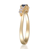 Valentina 14K Yellow Gold Square-Cut Blue Sapphire Ring