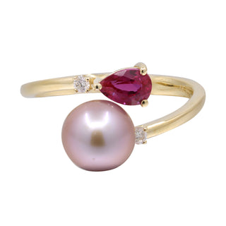 Kamilah 10K Yellow Gold Round-Cut Pearl Ring