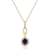 Iris 14K Yellow Gold Oval-Cut Blue Sapphire Pendant
