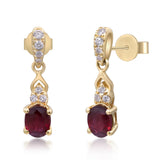 Hallie 14K Yellow Gold Oval-Cut Mozambique Ruby Earring