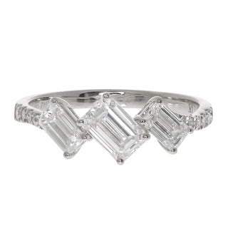 Ruth 14K White Gold Emerald-Cut LAB Grown Diamond Rings