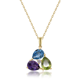 Valerie 14K Yellow Gold Pear-Cut Swiss Blue Topaz Pendant