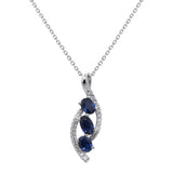 Eloise 14K White Gold Oval-Cut Blue Sapphire Pendant