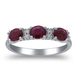 Valerie 14K White Gold Oval-Cut Mozambique Ruby Ring