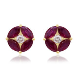 Aliyah 10K Yellow Gold Marquise-Cut Mozambique Ruby Earrings