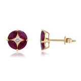Aliyah 10K Yellow Gold Marquise-Cut Mozambique Ruby Earrings