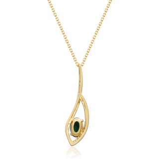 Amelie 14K Yellow Gold Oval-Cut Zambian Emerald Pendant