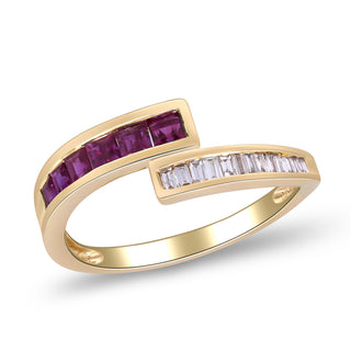 Winnie 14K Yellow Gold Square-Cut Mozambique Ruby Ring
