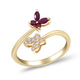 Aisha 14K Yellow Gold Marquise-Cut Mozambique Ruby Ring
