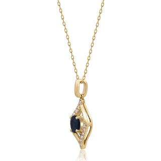 Addison 14K Yellow Gold Oval-Cut Blue Sapphire Pendant