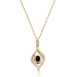 Addison 14K Yellow Gold Oval-Cut Blue Sapphire Pendant