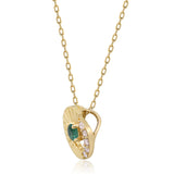 Verdant Orbit Round Emerald & Diamond Pendant