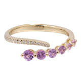 Naini 925 Sterling Silver Round-Cut Pink Sapphire Ring