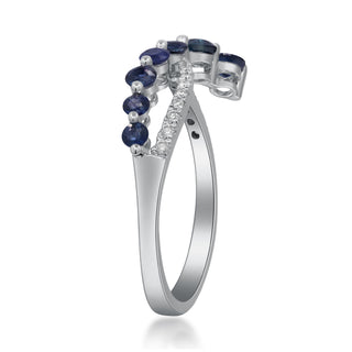 Stella 14K White Gold Round-Cut Blue Sapphire Ring