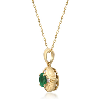 Emerson 14K Yellow Gold Oval-Cut Emerald Pendant