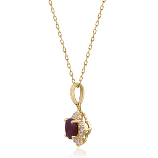 Grace 14K Yellow Gold Round-Cut Mozambique Ruby Pendant