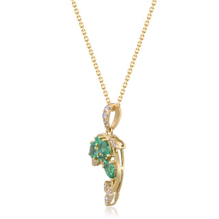Amelie 14K Yellow Gold Oval-Cut Natural Zambian Emerald Pendant