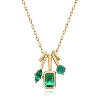 Amelie 14K Yellow Gold Emerald-Cut Zambian Emerald Pendant
