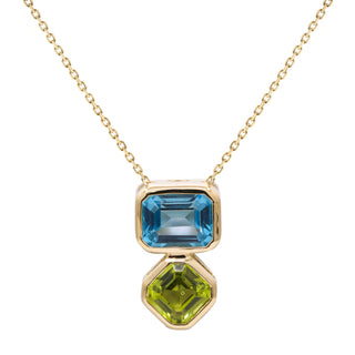 Valerie 14K Yellow Gold Cushion-Cut Swiss Blue Topaz Pendant
