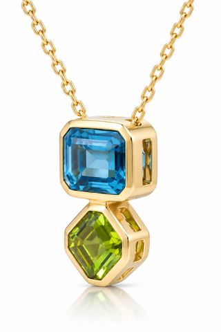 Valerie 14K Yellow Gold Cushion-Cut Swiss Blue Topaz Pendant