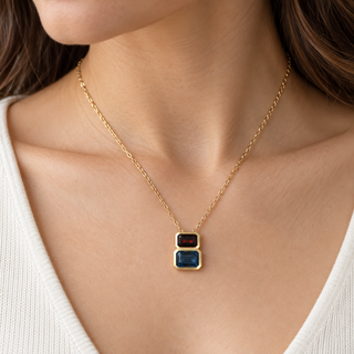 Valerie 14K Yellow Gold Emerald-Cut Brazilian London Blue Topaz Pendant